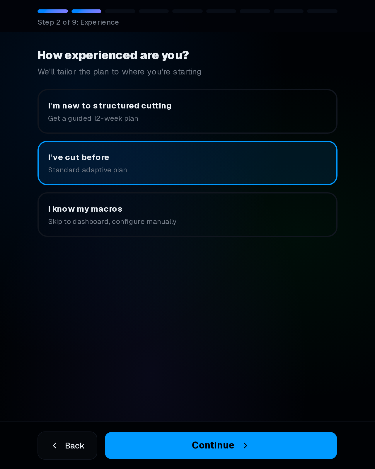 CutMode onboarding experience step